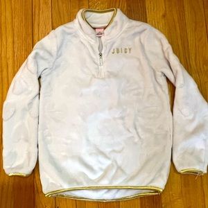 Juicy Couture Girls 6x White 1/4 zip up Sweatshirt